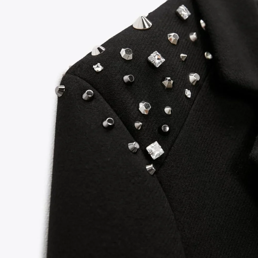 ZARA STUDDED WOOL COAT LIMITED EDITION - Picture 3 of 8